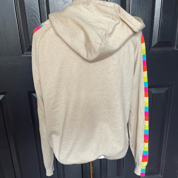 Fate Oatmeal Color Block Sleeve Detail Hoodie Sweater - Picture 6 of 9